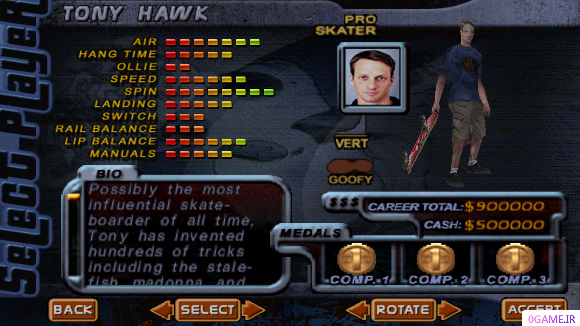 دانلود بازی تونی هاک (Tony Hawk's Pro Skater 2) نسخه کامل برای کامپیوتر