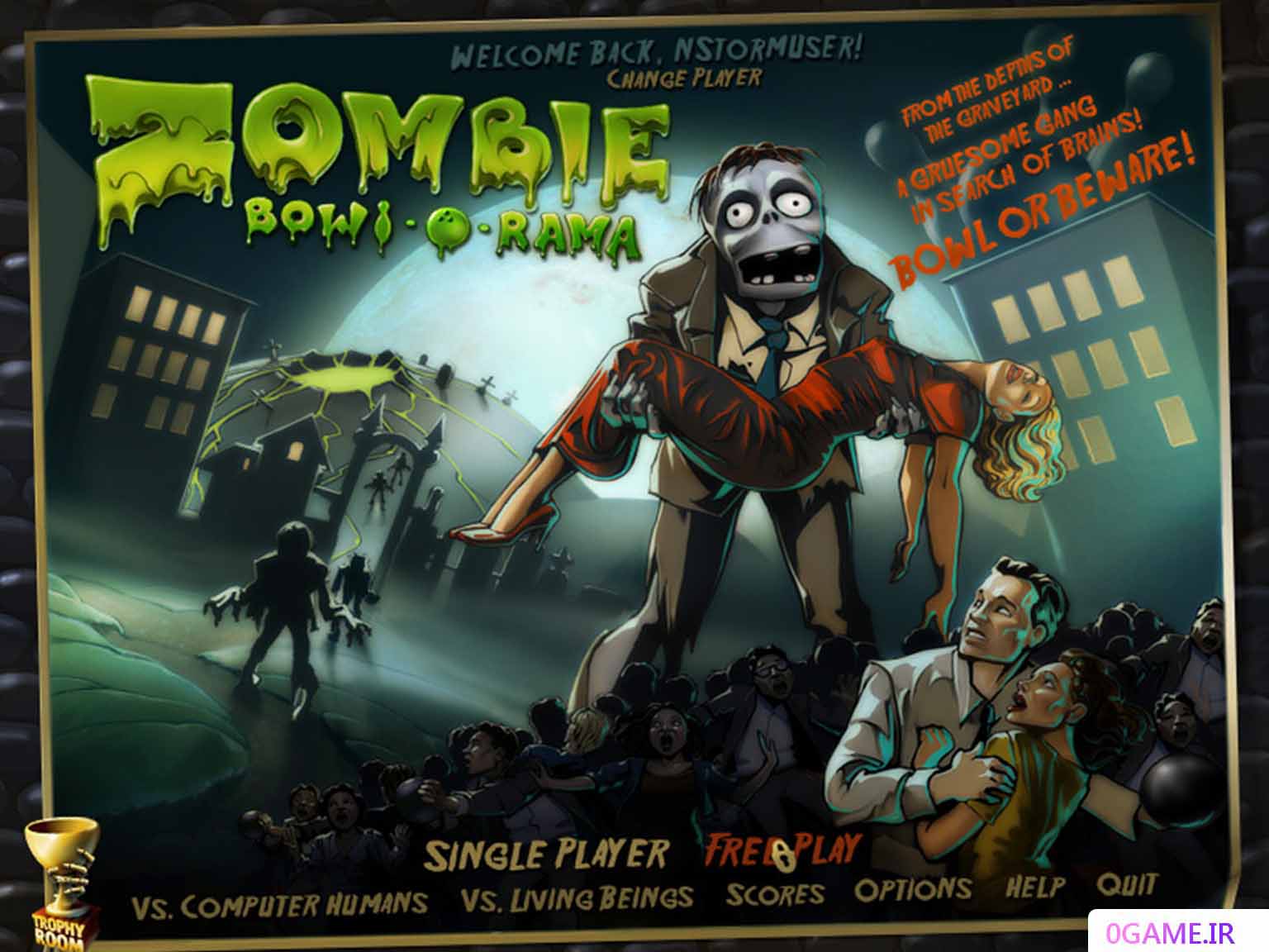 دانلود بازی بولینگ زامبی ها (Zombie Bowl-O-Rama) نسخه کامل برای کامپیوتر
